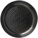 Tablecraft Crackle Pattern Black Powder Coated Finish Round Platter, 8.5 inch