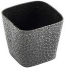Tablecraft Crackle Pattern Black Powder Coated Finish Square Snack Basket, 4 x 4 inch