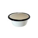 Tablecraft Enamelware Collection Round Creamy White with Black Rim Ramekin, 3 Ounce Capacity