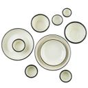 Tablecraft Enamelware Collection Round Creamy White with Black Rim Ramekin, 5 Ounce Capacity