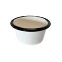Tablecraft Enamelware Collection Round Creamy White with Black Rim Ramekin, 6 Ounce Capacity