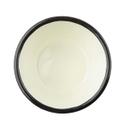 Tablecraft Enamelware Collection Round Creamy White with Black Rim Bowl, 14 Ounce Capacity
