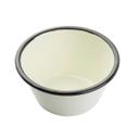 Tablecraft Enamelware Collection Round Creamy White with Black Rim Bowl, 14 Ounce Capacity