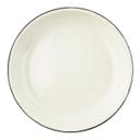 Tablecraft Enamelware Collection Round Creamy White with Black Rim Pasta Plate, 24 Ounce Capacity