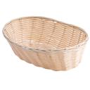 Tablecraft Plastic Oval Natural Serving Basket, 10 inch -- 12 per case