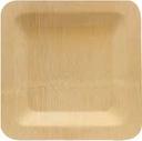 Tablecraft Disposable Bamboo Square Plate, 5 x 5 inch - 25 count per pack -- 1 pack per case.