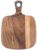 Tablecraft Acacia Collection Brushed Nickel Eyelet Wood Bread Board, 8 x 6 x 0.75 inch