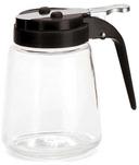 Tablecraft Black ABS Top Modern Glass Syrup Dispenser, 8 Ounce -- 12 per case.