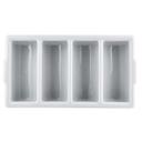 Tablecraft Polyethylene Gray 4 Compartment Cutlery Bin, 21.75 x 11.75 x 3.75 inch -- 12 per case