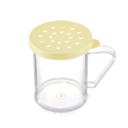 Tablecraft Plastic Dredge with Yellow Cheese Lid, 10 Ounce Capacity -- 12 per case