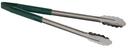 Tablecraft Stainless Steel Vinyl-Coated Tong with Green Handle, 16 inch