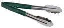 Tablecraft Stainless Steel Vinyl-Coated Tong with Green Handle, 9 inch