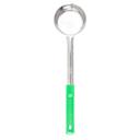 Tablecraft Stainless Steel Solid One Piece Spoonout with Green Handle, 4 Ounce