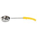 Tablecraft Stainless Steel Solid One Piece Spoonout with Yellow Handle, 5 Ounce Capacity