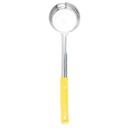 Tablecraft Stainless Steel Solid One Piece Spoonout with Yellow Handle, 5 Ounce