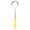 Tablecraft Stainless Steel Perforated One Piece Spoonout with Yellow Handle, 5 Ounce
