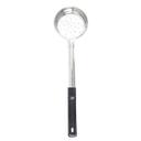 Tablecraft Stainless Steel Perforated One Piece Spoonout with Black Handle, 6 Ounce