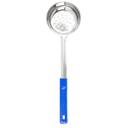 Tablecraft Perforated Blue Handle Stainless Steel Spoon Out, 8 Ounce
