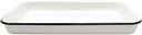 Tablecraft Enamelware Collection Creamy White with Black Rim Rectangular Serving Tray, 16 x 11.5 x 1.5 inch
