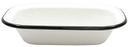 Tablecraft Enamelware Collection 30 Ounce Creamy White with Black Rim Rectangular Serving Pan, 9.375 x 7 x 2 inch