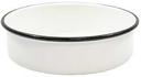 Tablecraft Enamelware Collection Creamy White with Black Rim Round Serving Tray, 8.5 x 8.5 x 2.25 inch