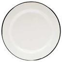 Tablecraft Enamelware Collection Creamy White with Black Rim Round Plate, 8 inch Diameter
