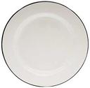 Tablecraft Enamelware Collection Creamy White with Black Rim Round Plate, 10 inch Diameter