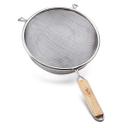 Tablecraft Tin Plated Single Medium Mesh Strainer with Wood Handle, 6.25 inch
