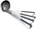 Tablecraft One Piece 2 Ounce Stainless Steel Ladle with Black Vinyl Handle, 12.5 inch Length