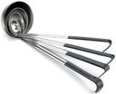 Tablecraft 3 Ounce Stainless Steel One Piece Ladle with Black Vinyl Handle, 14 inch Length