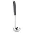 Tablecraft Antimicrobial Black Vinyl Coated Stainless Steel 2 Ounce Ladle with 9 inch Handle, 2.875 x 2.5 x 10.125 inch