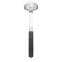 Tablecraft Antimicrobial Black Vinyl Coated Stainless Steel 2 Ounce Ladle with 9 inch Handle, 2.875 x 2.5 x 10.125 inch