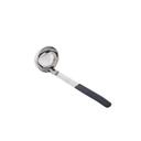 Tablecraft Antimicrobial Black Vinyl Coated Stainless Steel 4 Ounce Ladle with 9 inch Handle, 3.5 x 3.125 x 10.5 inch
