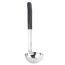 Tablecraft Antimicrobial Black Vinyl Coated Stainless Steel 4 Ounce Ladle with 9 inch Handle