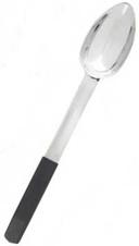 Tablecraft Anti Microbial Black Vinyl Coated Stainless Steel Solid Spoon, 6 Ounce