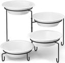 Tablecraft Black Powder Coated Metal Round Four Tiered Stand, 9 x 9x 14.5 inch