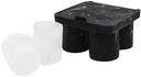 Tablecraft Black Silicone Shot Glass Tray, 5 x 5.25 x 3.125 inch