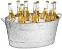 Tablecraft Galvanized Steel Oval Single Wall Beverage Tub, 5.5 Gallon