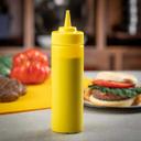 Tablecraft Polyethylene 12 Ounce Yellow Mustard Squeeze Bottle with Cone Tip and Natural Top, 6 count -- 12 per case