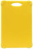 Tablecraft Polypropylene Yellow Grippy Cutting Board with TPE Grips, 12 x 18 inch