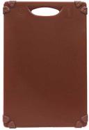 Tablecraft Grippy Polypropylene Brown Color Coded Cutting Board with TPE Grips, 24 x 18 x 0.625 inch