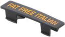 Tablecraft Fat Free Italian Black with Orange Print Name Tag for NSF Saferfood Solutions Option Dispenser, 0.5625 x 0.4375 x 2.5 inch