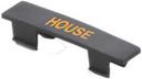 Tablecraft House Black with Orange Print Name Tag for NSF Saferfood Solutions Option Dispenser, 0.5625 x 0.4375 x 2.5 inch