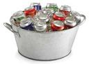 Tablecraft Galvanized Steel Round Single Wall Beverage Tub, 18.5 x 15 x 7 inch