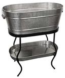 Tablecraft Brickhouse Stainless Steel Black Powder Coated Steel Single Wall Beverage Tub Set, 27.5 x 15 x 10.75 inch
