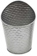 Tablecraft Brickhouse Stainless Steel with Embossed Brick Pattern Slanted Round Fry Cup, 3.75 x 3.75 x 4.75 inch