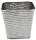 Tablecraft Brickhouse Collection Stainless Steel with Embossed Brick Pattern Tapered Square Fry Cup, 20 Ounce Capacity