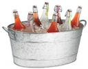 Tablecraft Galvanized Steel Oval Single Wall Beverage Tub, 19 x 14 x 9 inch -- 6 per case