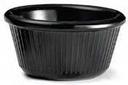 Tablecraft Melamine Round Black Fluted Ramekin, 1 Ounce -- 12 per case.