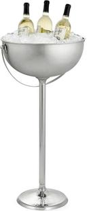 Tablecraft Remington Collection Round Stainless Steel Beverage Stand with Handle, 16 x 16 x 32.5 inch